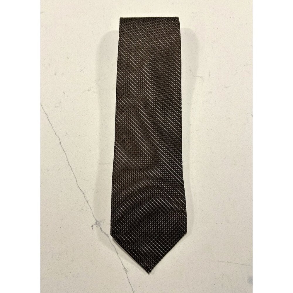 Armani Collezioni 100% Silk Weave Pattern Necktie in Brown